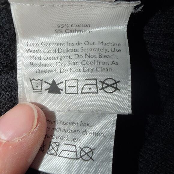 Eddie Bauer Cotton Cashmere Men Large Black 1/4 Zip Pullover Long Sleeve Sweater - Picture 6 of 8